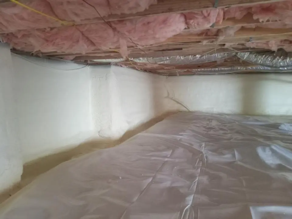 Crawl space encapsulation with closed-cell spray foam for Metal Roof Coating in Sherwood